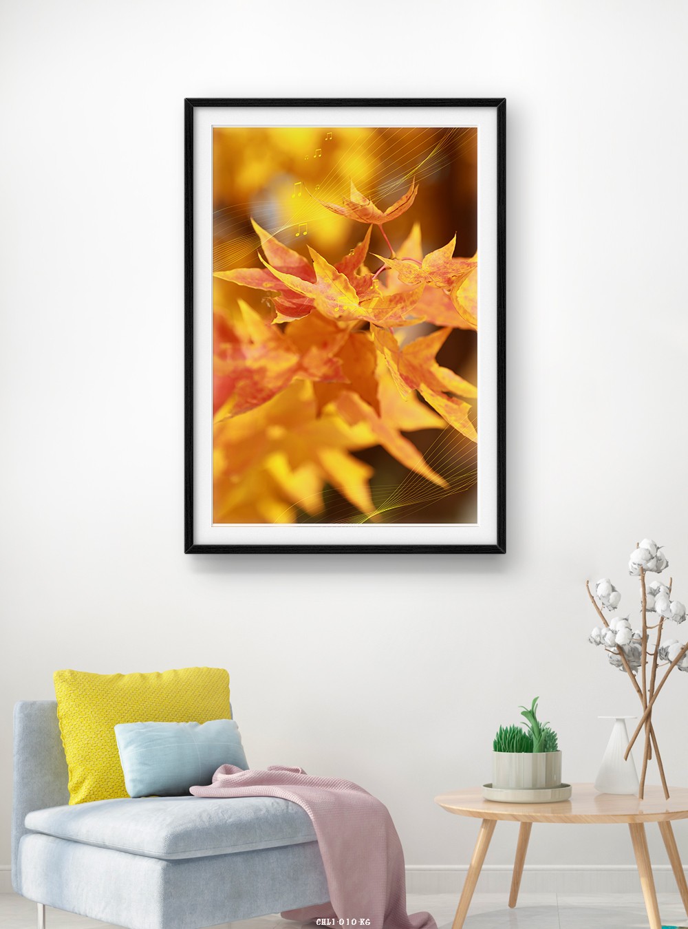 Hoa lá tranh vẽ CHL1-010-KG